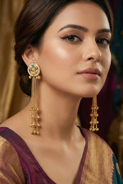 Kashmiri Long  Dangling earrings