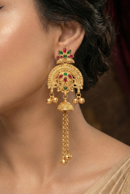 Kashmiri Long  Dangling earrings
