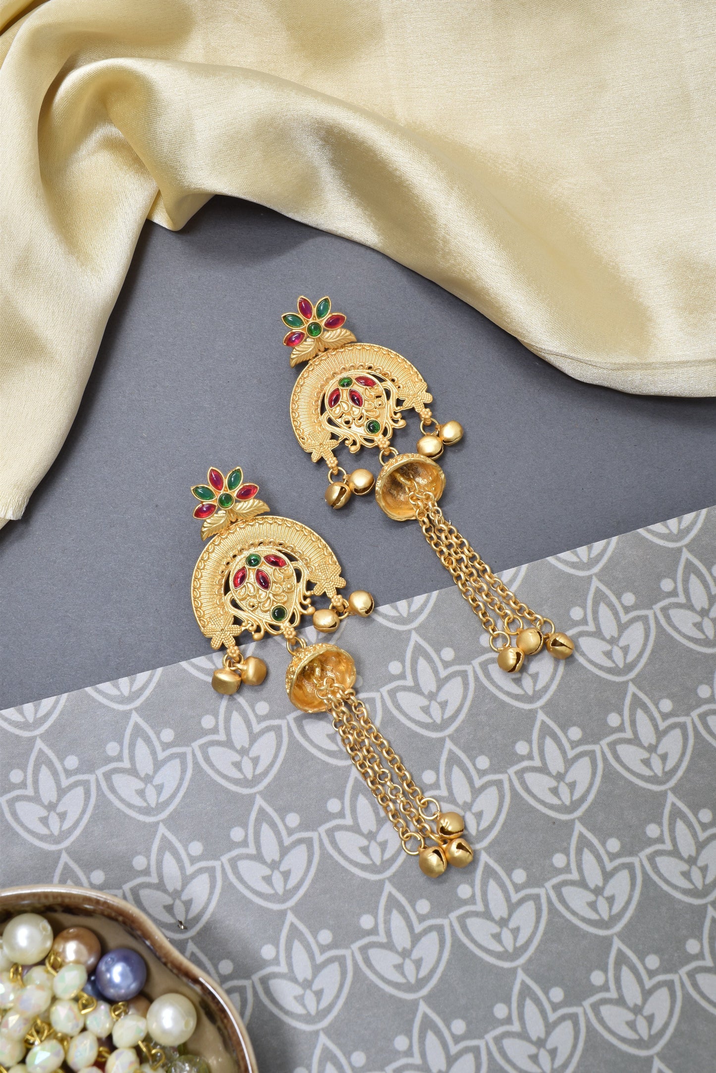 Kashmiri Long  Dangling earrings