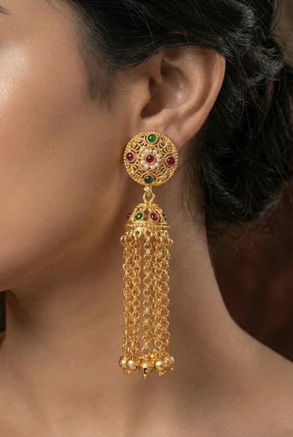 Kashmiri Long  Dangling earrings