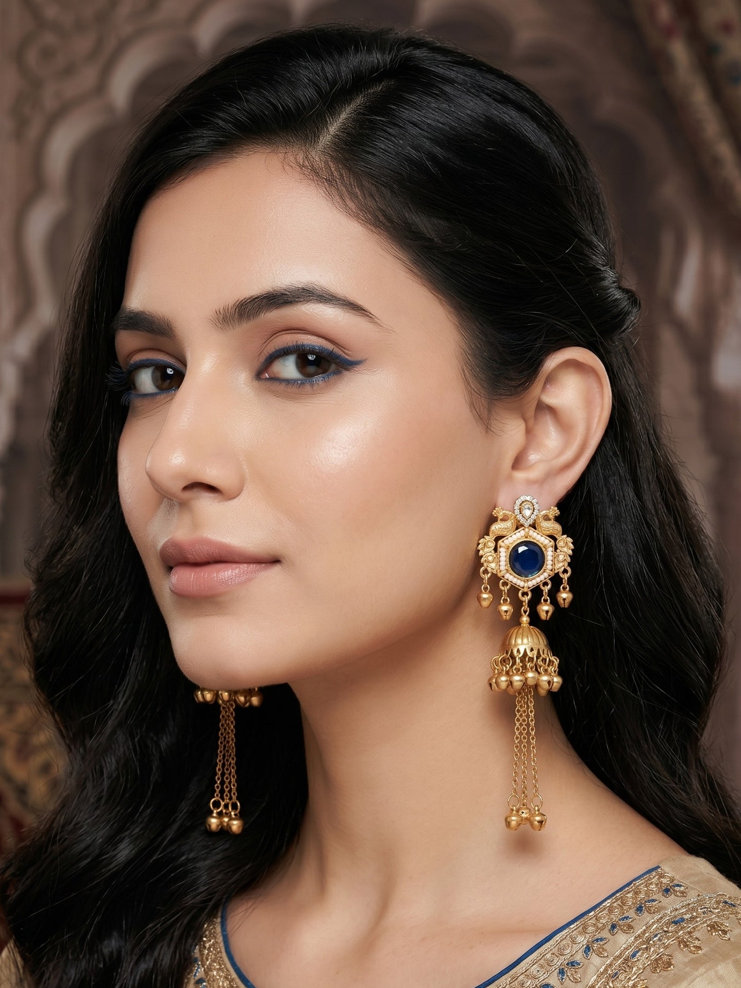 Gold Plated Designer Stylish Heavy Earrring for Women and Girls