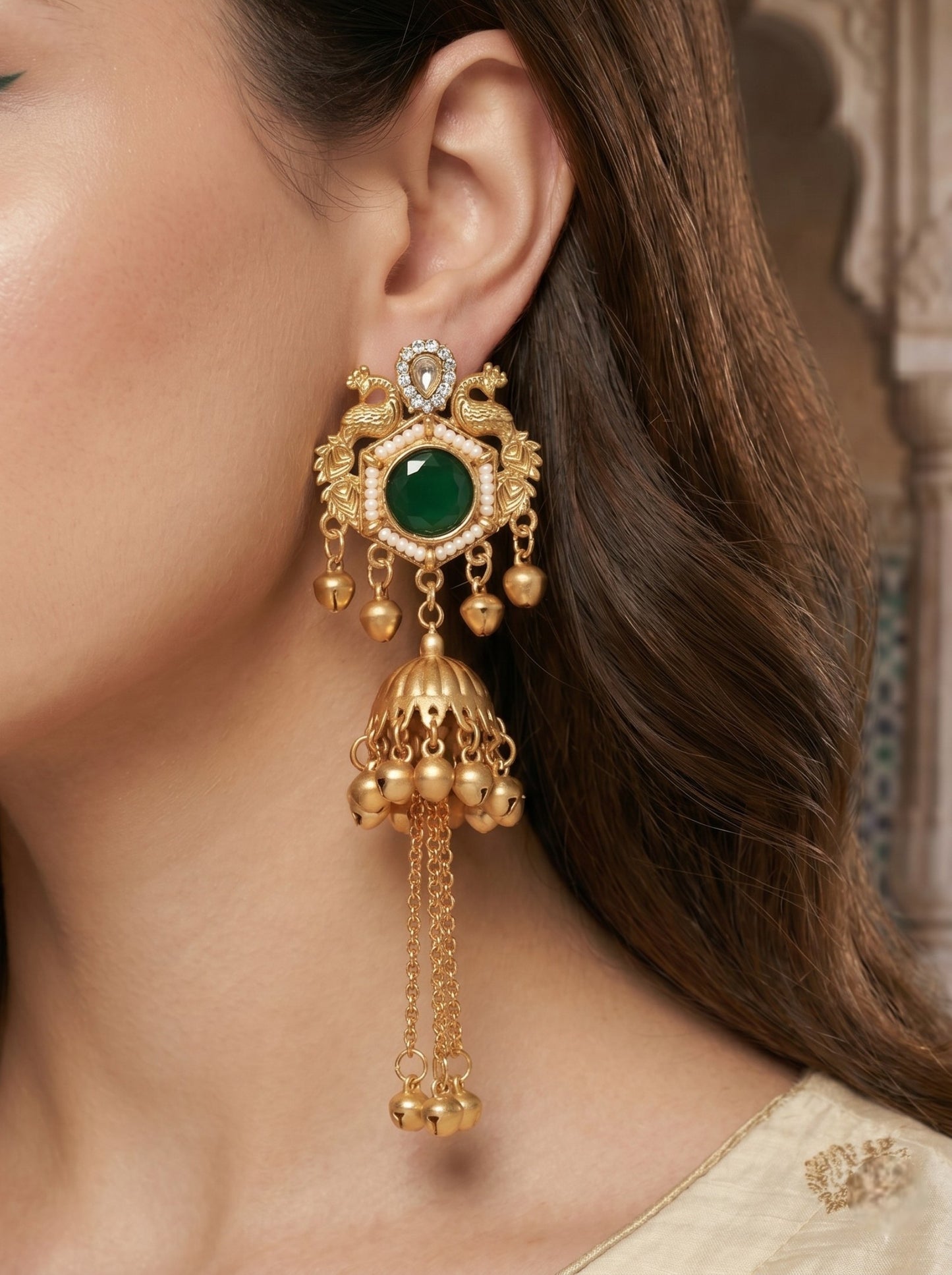 Gold Plated Designer Stylish Heavy Earrring for Women and Girls