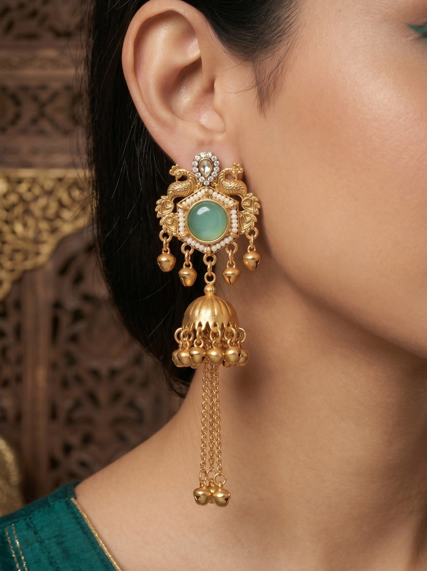 Gold Plated Designer Stylish Heavy Earrring for Women and Girls