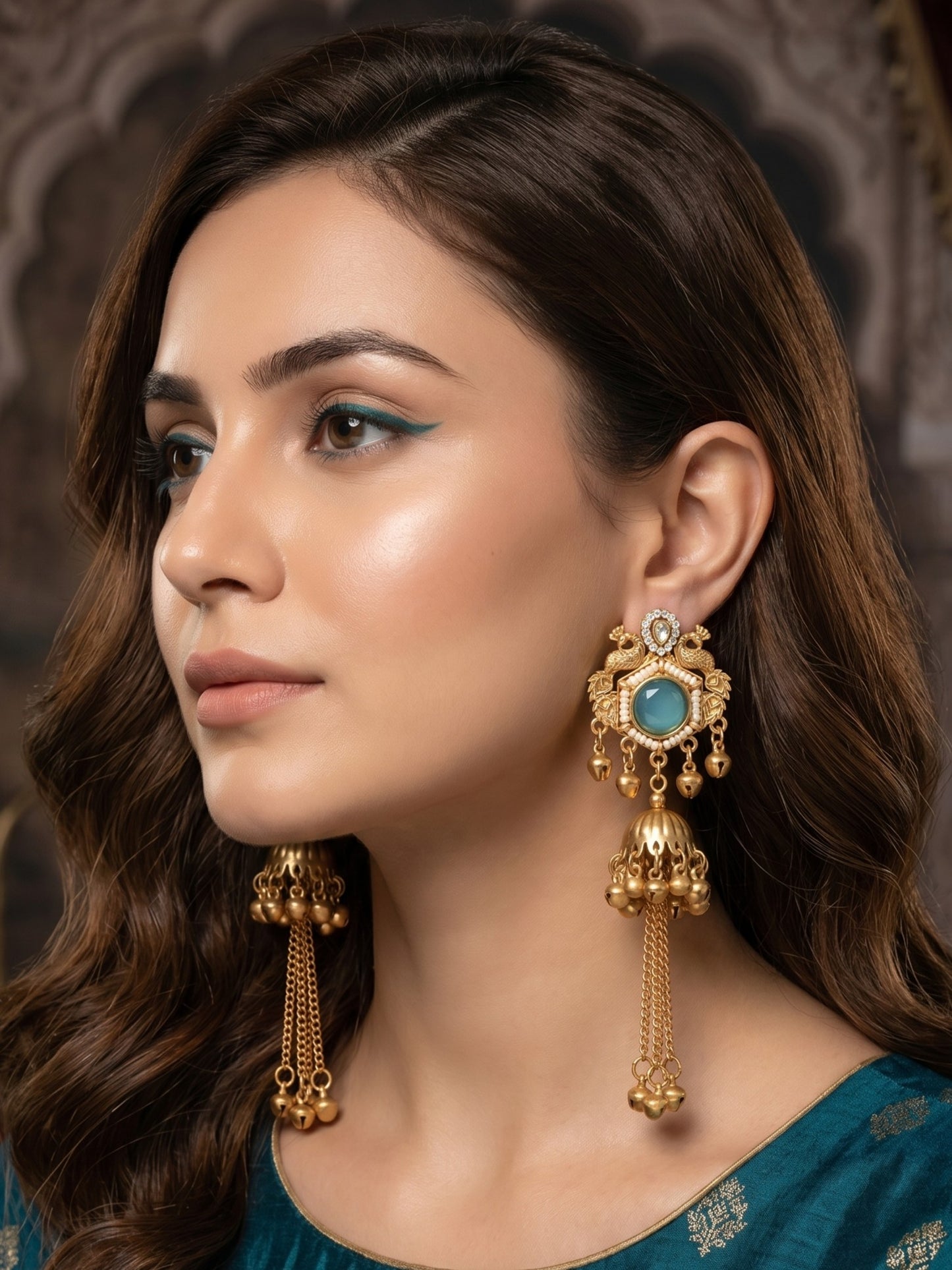 Gold Plated Designer Stylish Heavy Earrring for Women and Girls