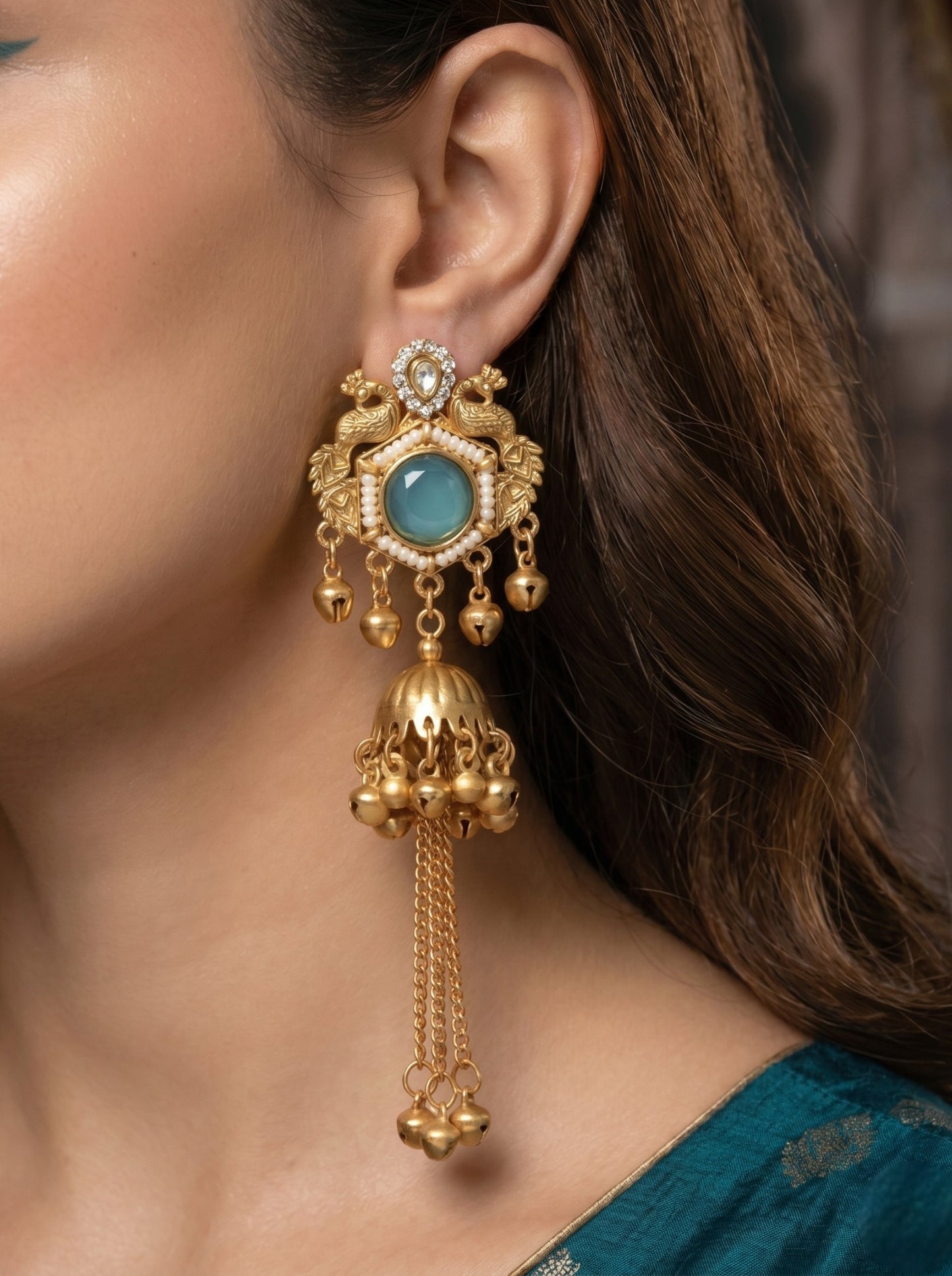 Gold Plated Designer Stylish Heavy Earrring for Women and Girls