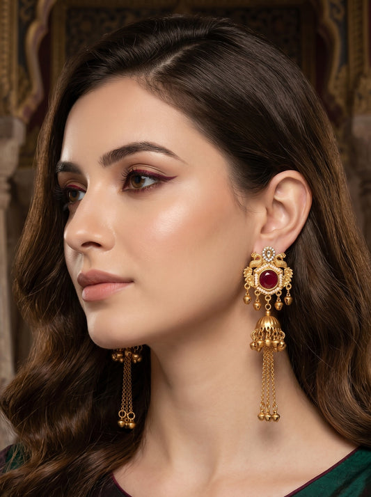 Gold Plated Designer Stylish Heavy Earrring for Women and Girls