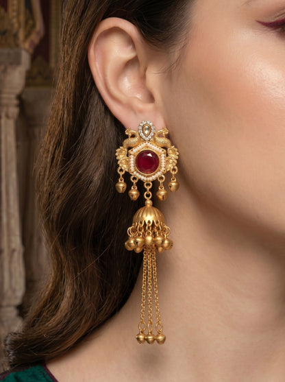 Gold Plated Designer Stylish Heavy Earrring for Women and Girls