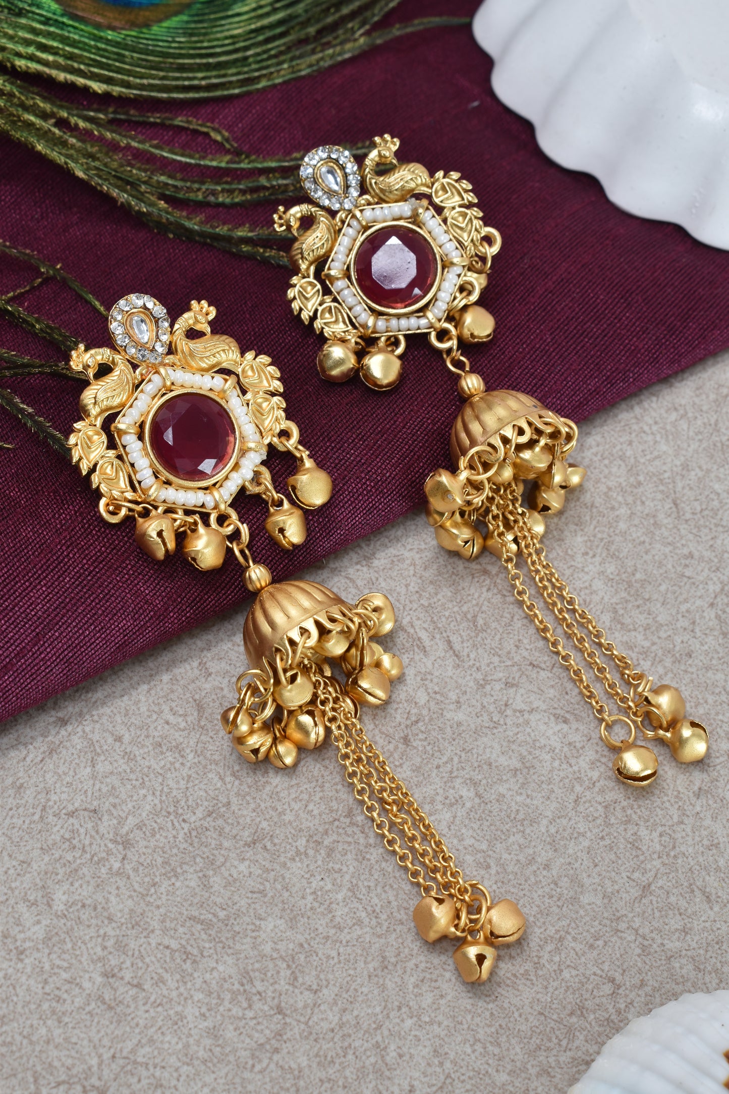 Gold Plated Designer Stylish Heavy Earrring for Women and Girls