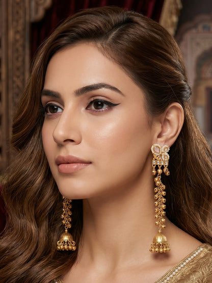 Gold Plated Designer Stylish Heavy Earrring for Women and Girls