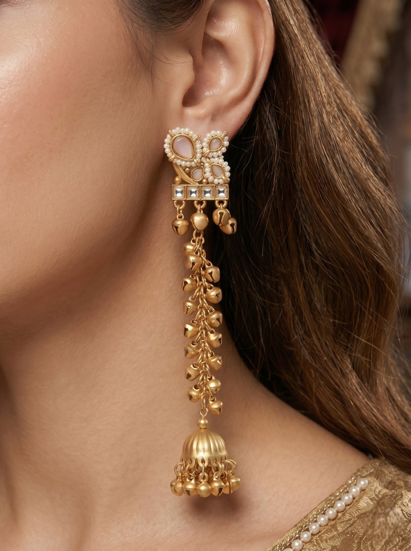 Gold Plated Designer Stylish Heavy Earrring for Women and Girls