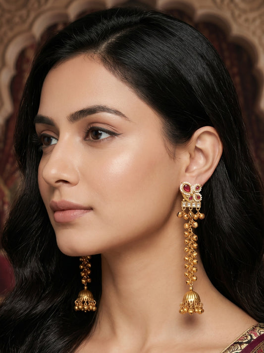 Gold Plated Designer Stylish Heavy Earrring for Women and Girls