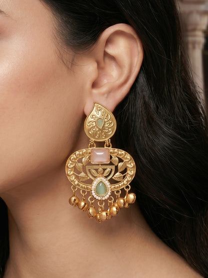Gold Plated Designer Stylish Heavy Earrring for Women and Girls