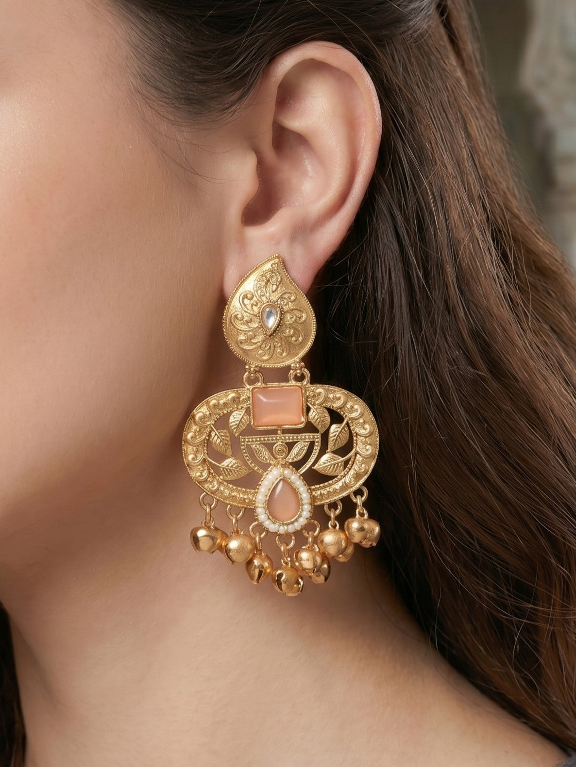 Gold Plated Designer Stylish Heavy Earrring for Women and Girls