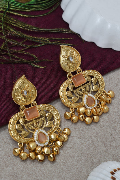 Gold Plated Designer Stylish Heavy Earrring for Women and Girls