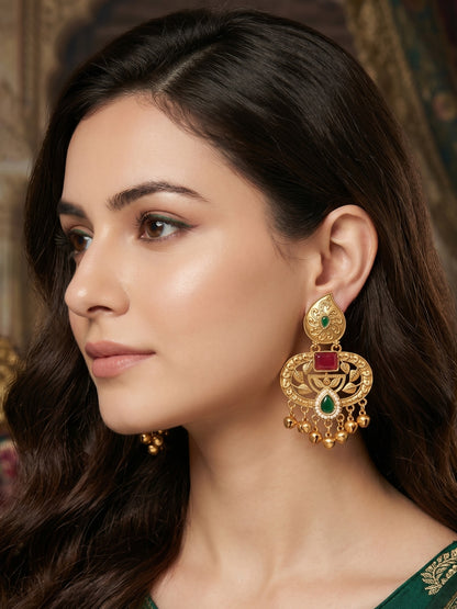Gold Plated Designer Stylish Heavy Earrring for Women and Girls