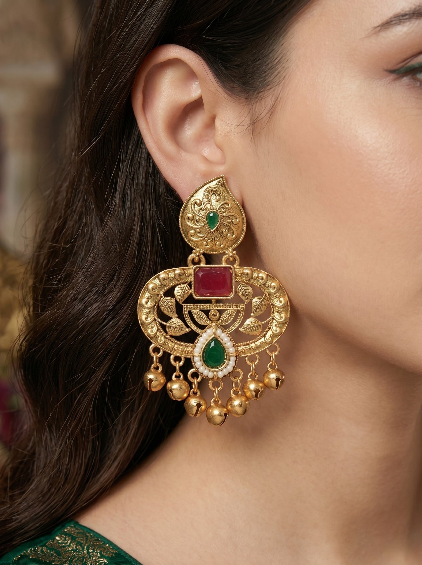 Gold Plated Designer Stylish Heavy Earrring for Women and Girls