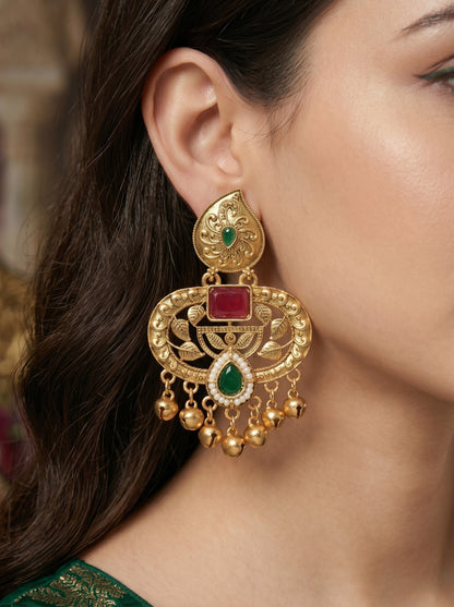 Gold Plated Designer Stylish Heavy Earrring for Women and Girls