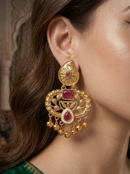 Gold Plated Designer Stylish Heavy Earrring for Women and Girls