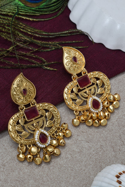Gold Plated Designer Stylish Heavy Earrring for Women and Girls