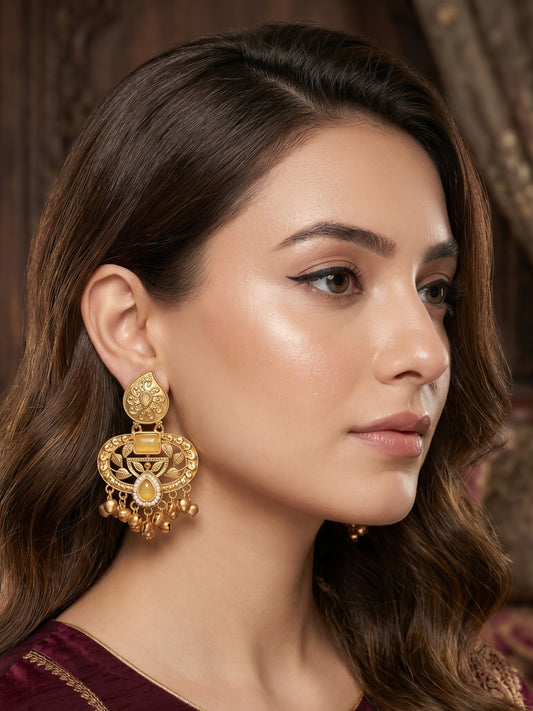 Gold Plated Designer Stylish Heavy Earrring for Women and Girls
