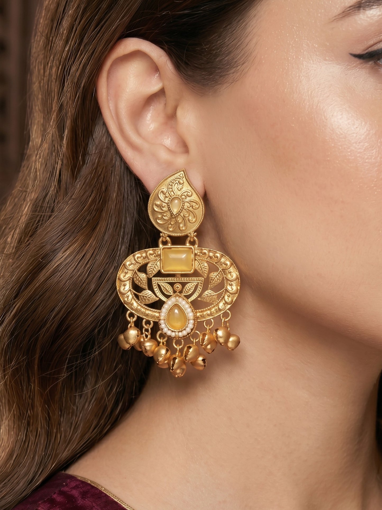 Gold Plated Designer Stylish Heavy Earrring for Women and Girls