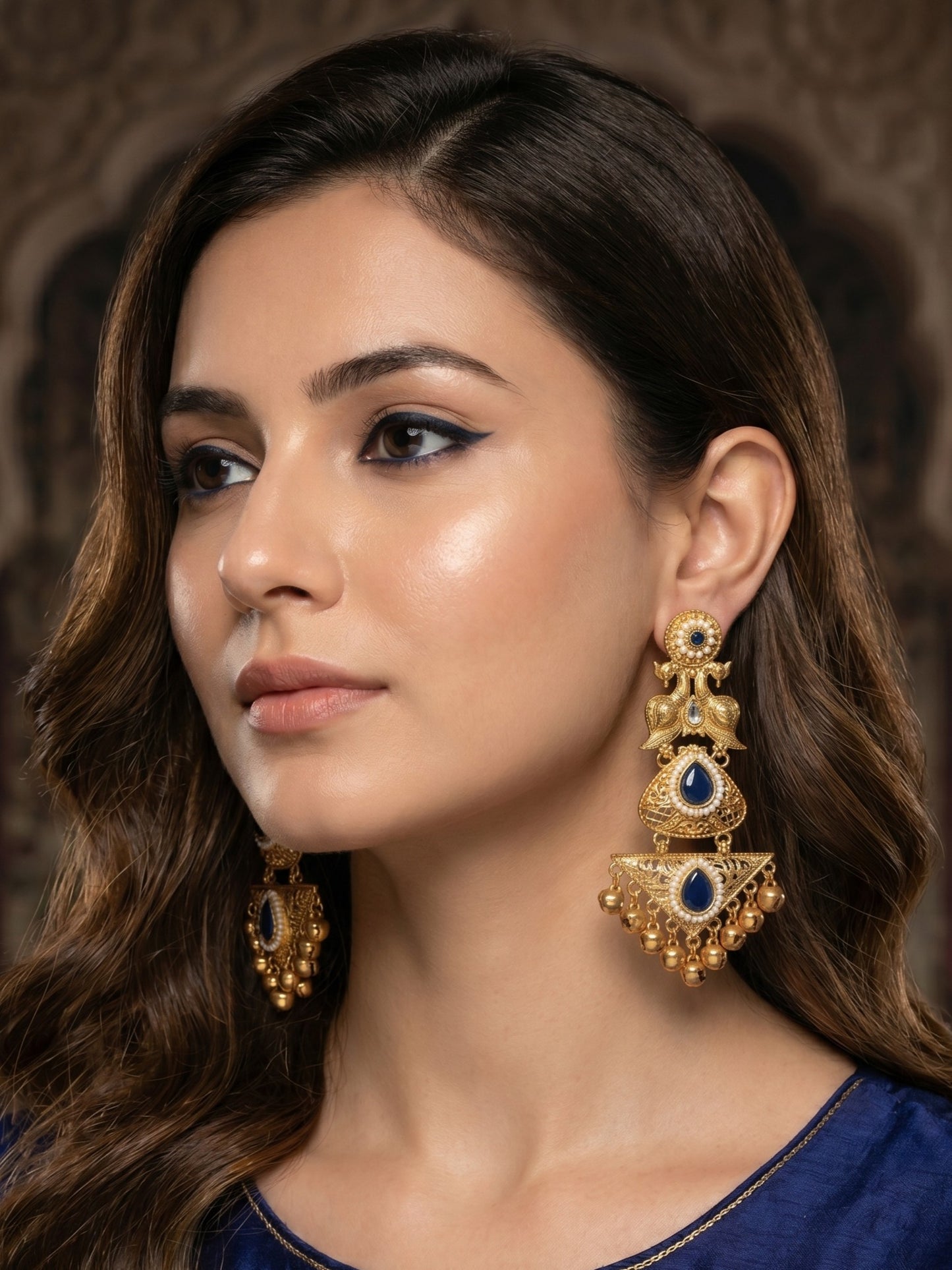 Gold Plated Designer Stylish Heavy Earrring for Women and Girls