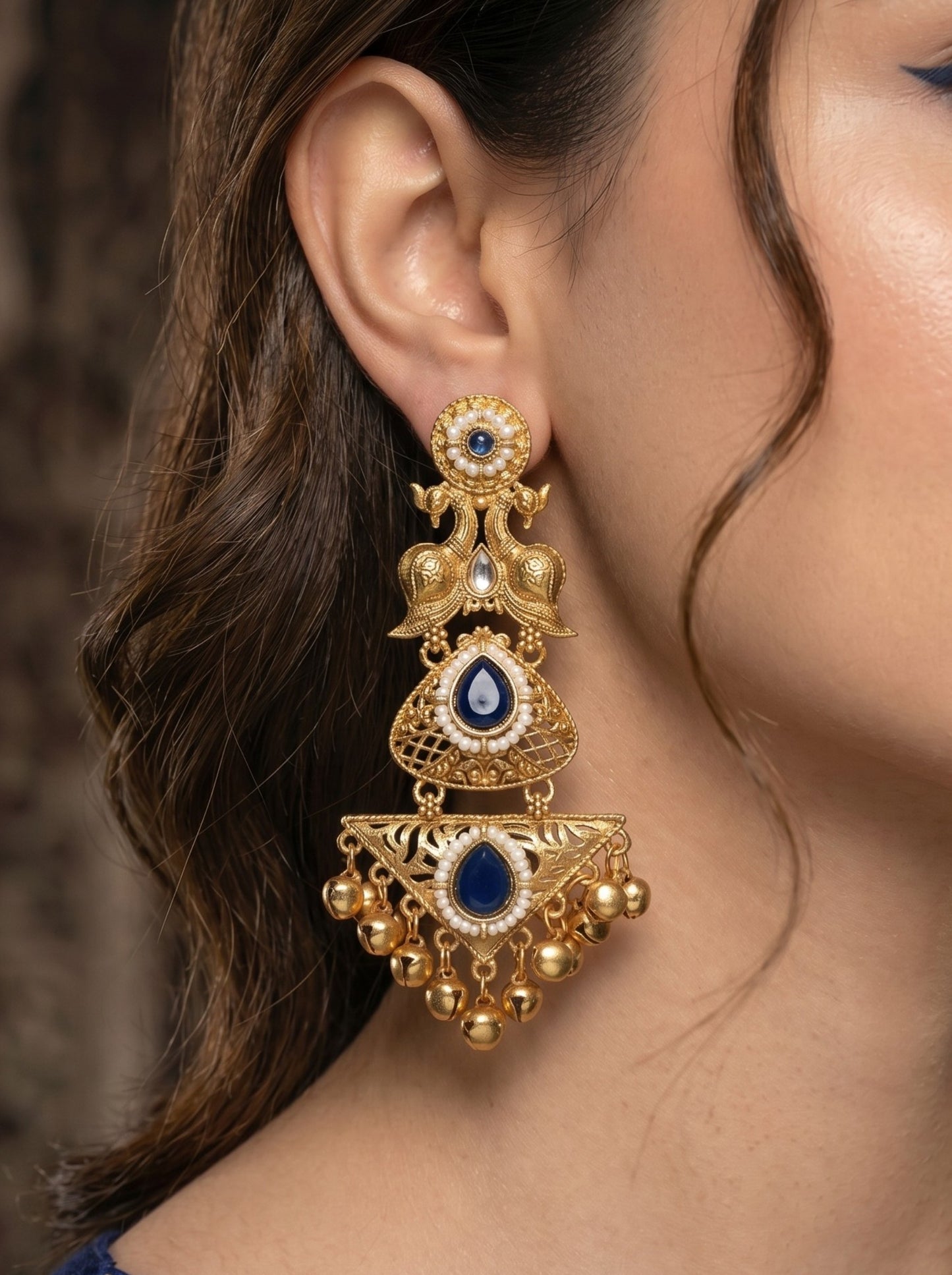 Gold Plated Designer Stylish Heavy Earrring for Women and Girls