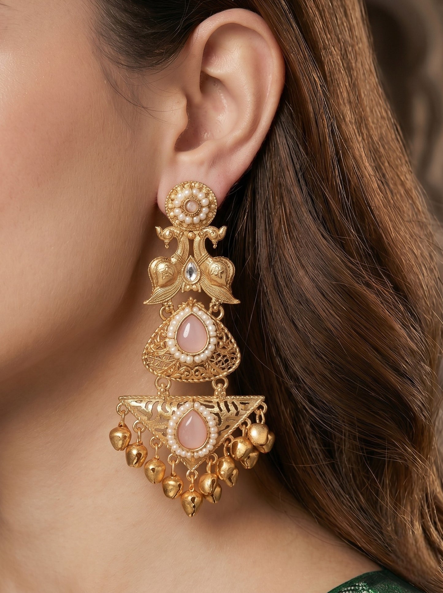 Gold Plated Designer Stylish Heavy Earrring for Women and Girls