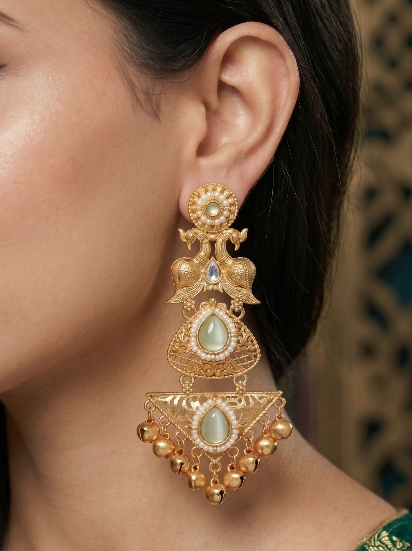 Gold Plated Designer Stylish Heavy Earrring for Women and Girls