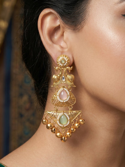 Gold Plated Designer Stylish Heavy Earrring for Women and Girls