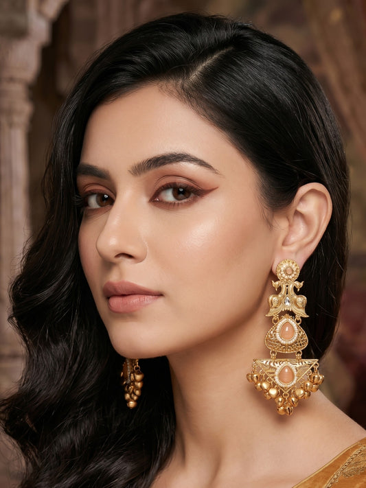 Gold Plated Designer Stylish Heavy Earrring for Women and Girls
