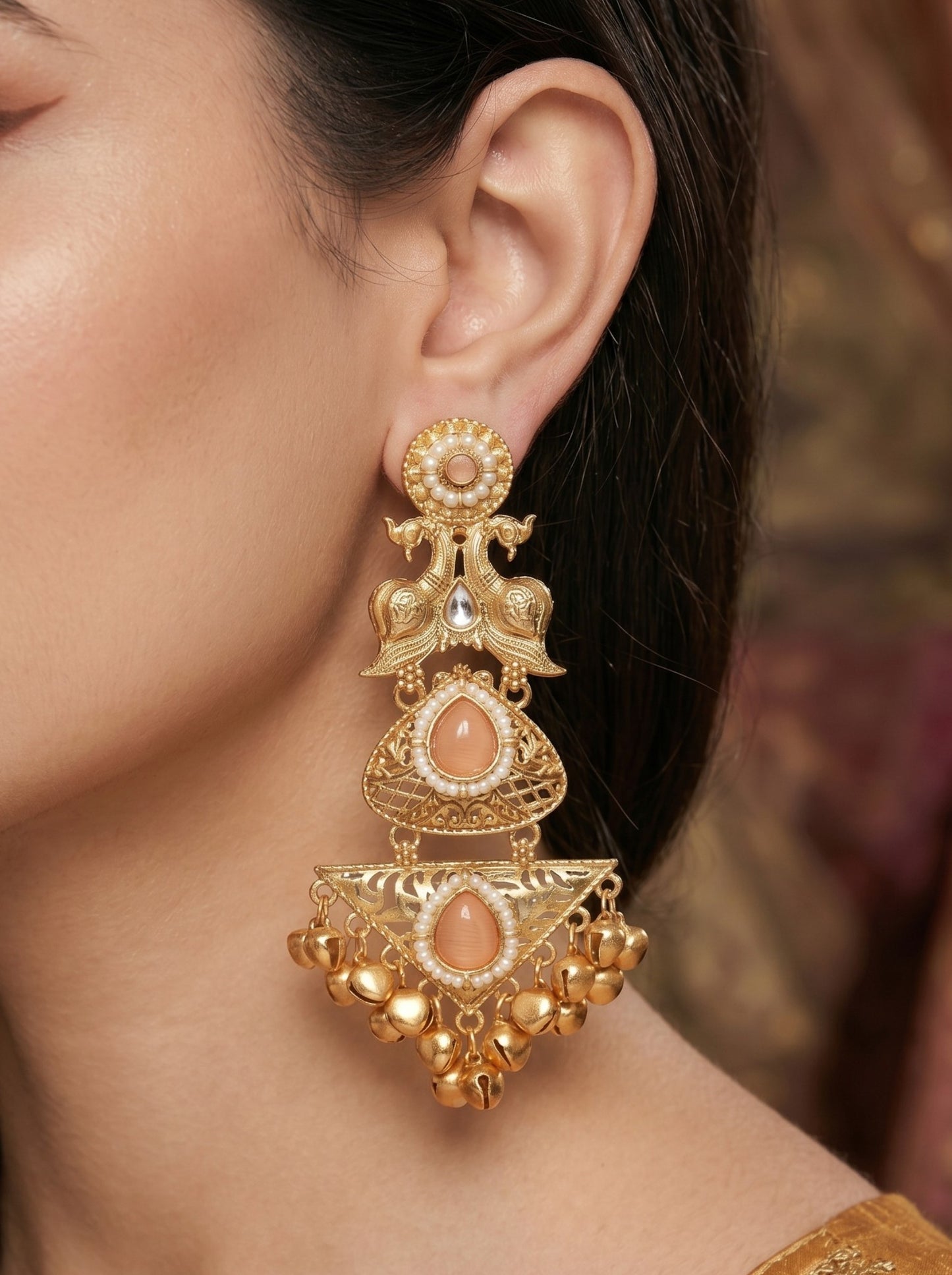 Gold Plated Designer Stylish Heavy Earrring for Women and Girls
