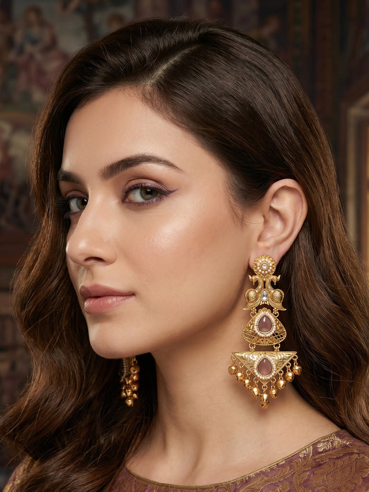 Gold Plated Designer Stylish Heavy Earrring for Women and Girls