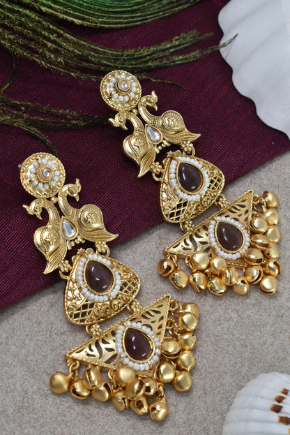 Gold Plated Designer Stylish Heavy Earrring for Women and Girls
