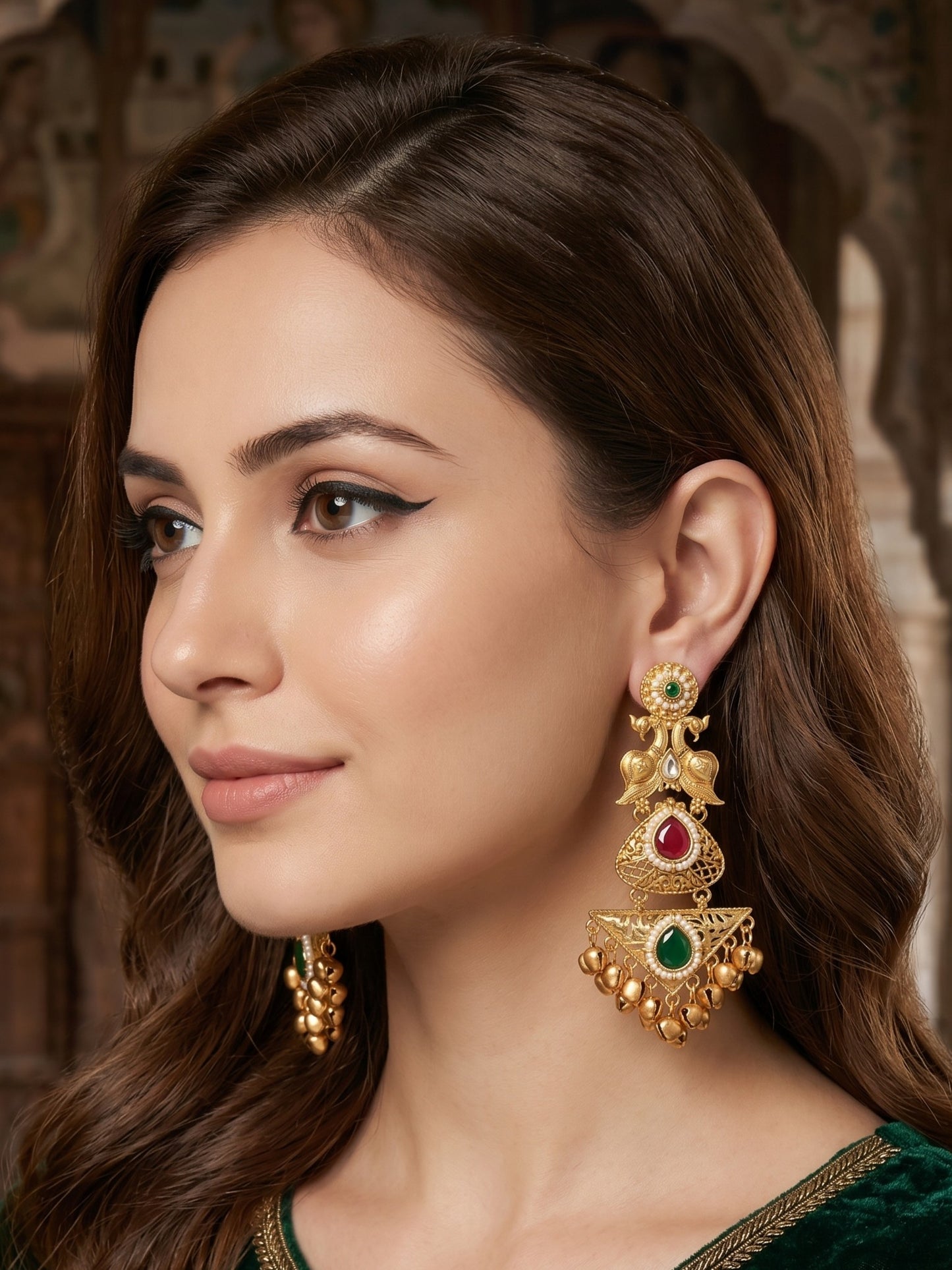 Gold Plated Designer Stylish Heavy Earrring for Women and Girls