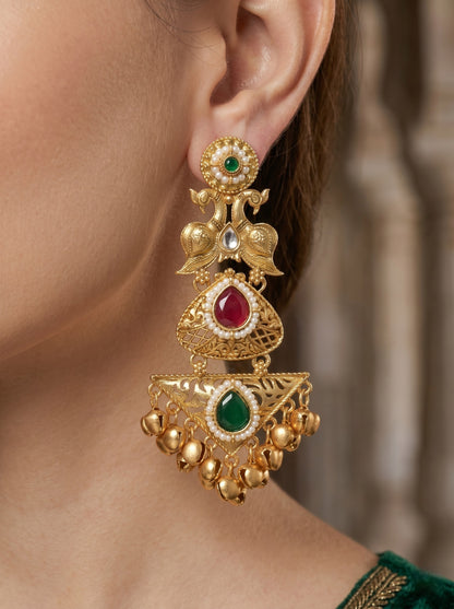 Gold Plated Designer Stylish Heavy Earrring for Women and Girls