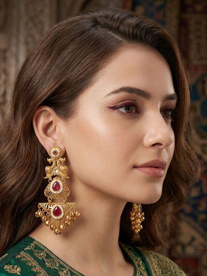 Gold Plated Designer Stylish Heavy Earrring for Women and Girls