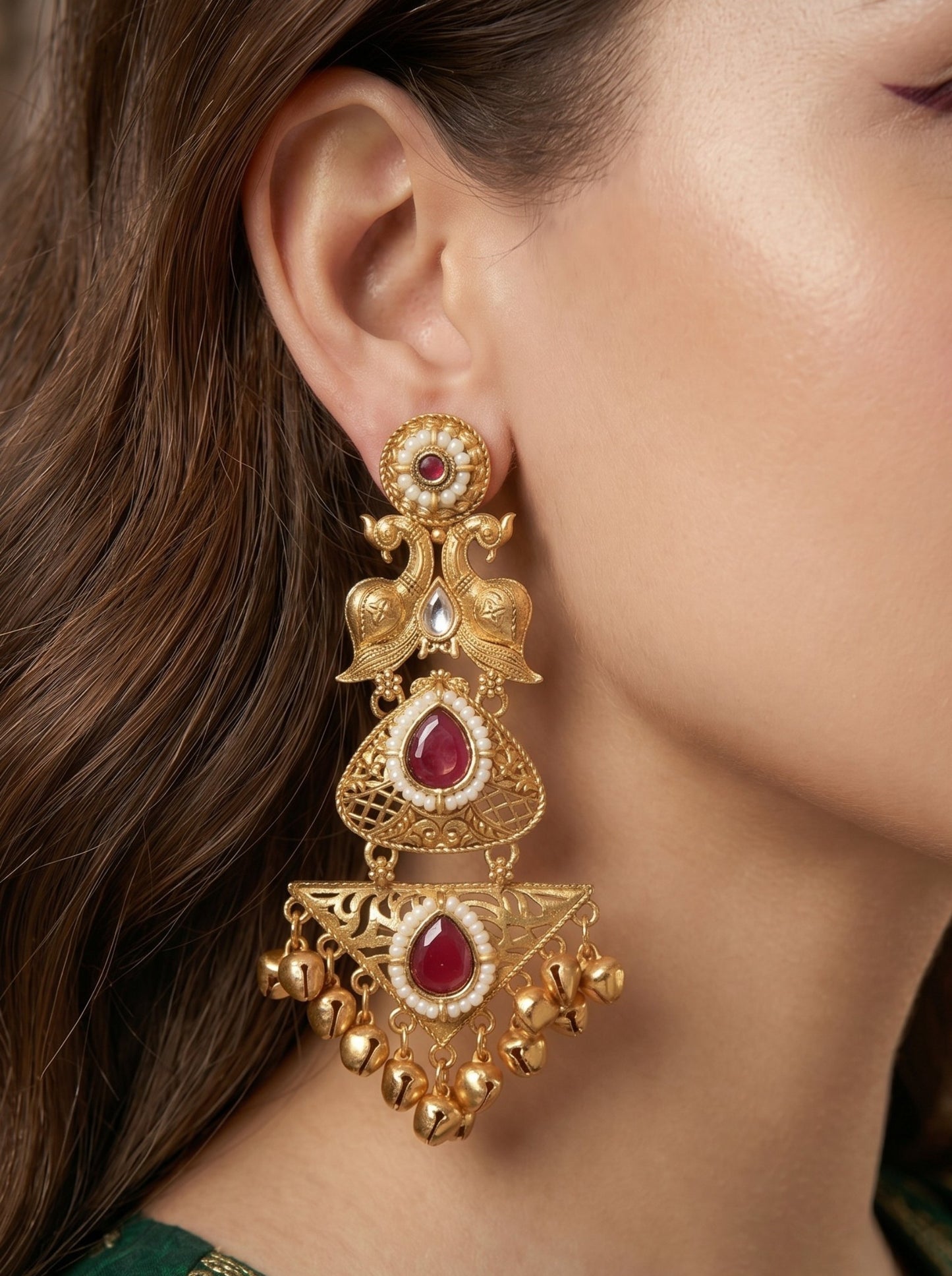 Gold Plated Designer Stylish Heavy Earrring for Women and Girls
