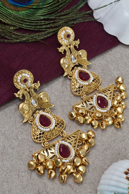 Gold Plated Designer Stylish Heavy Earrring for Women and Girls