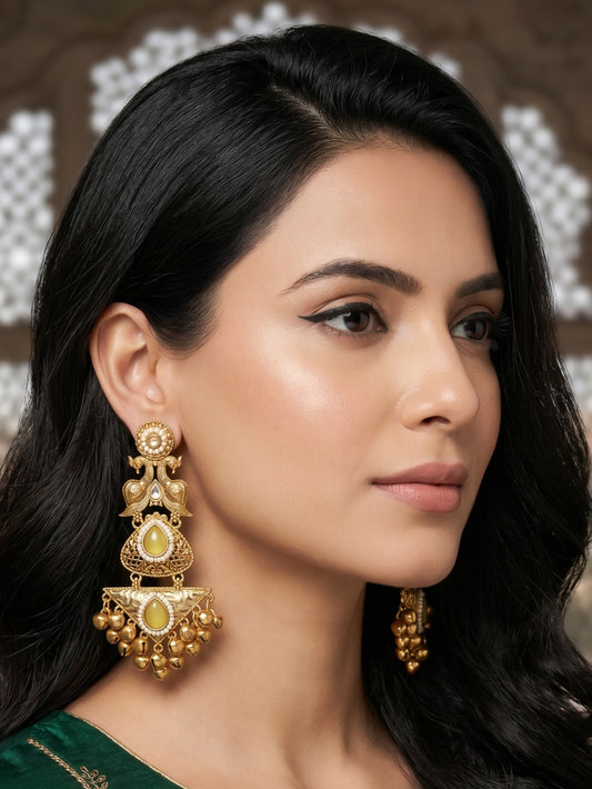 Gold Plated Designer Stylish Heavy Earrring for Women and Girls