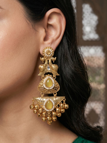 Gold Plated Designer Stylish Heavy Earrring for Women and Girls