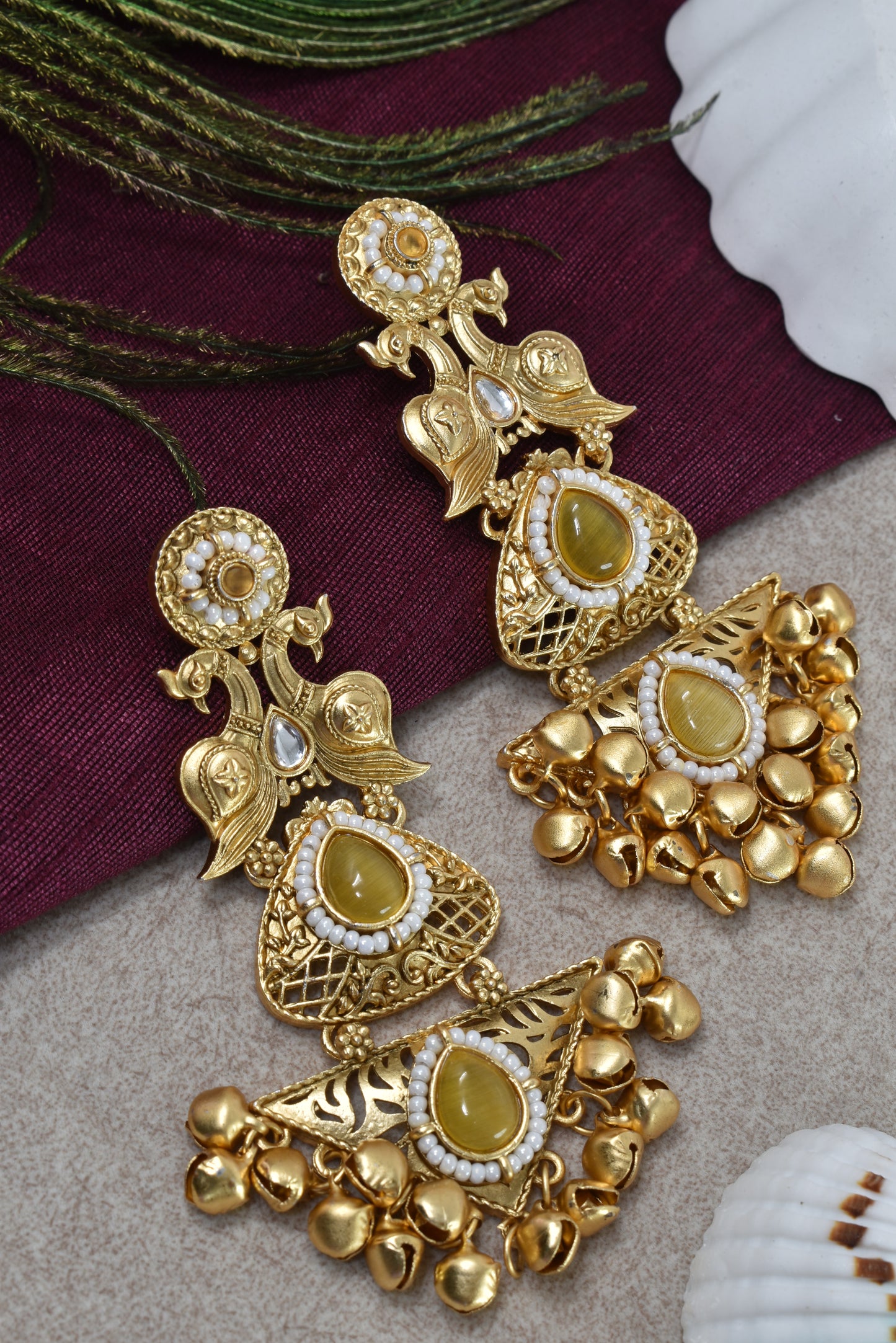 Gold Plated Designer Stylish Heavy Earrring for Women and Girls