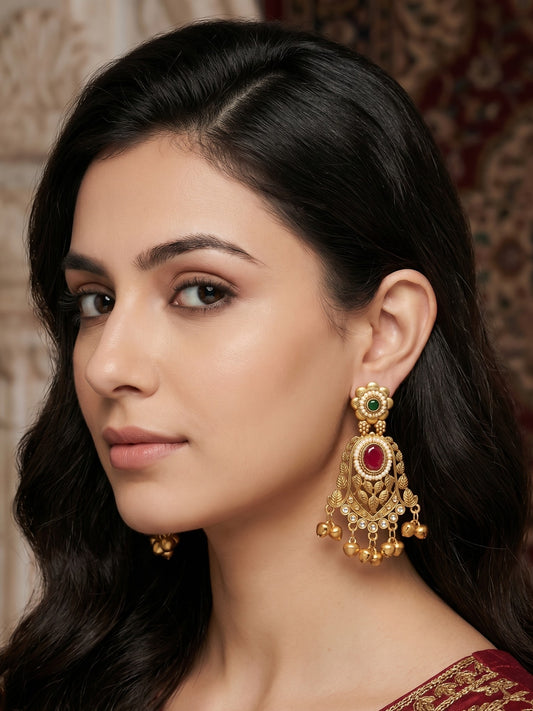 Gold Plated Designer Stylish Heavy Earrring for Women and Girls