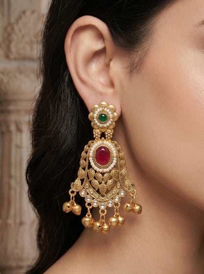 Gold Plated Designer Stylish Heavy Earrring for Women and Girls