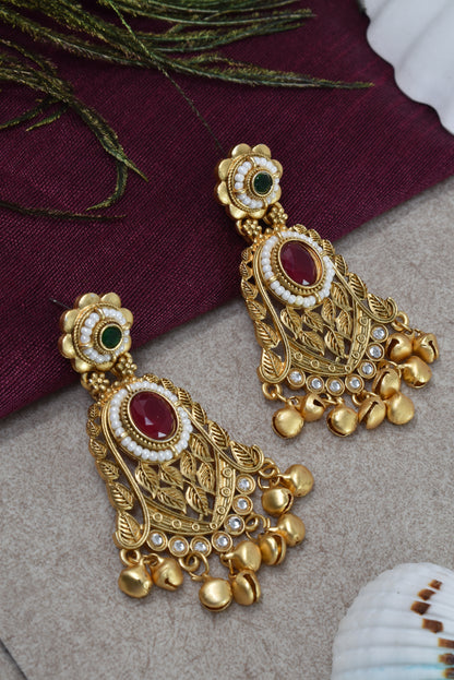 Gold Plated Designer Stylish Heavy Earrring for Women and Girls