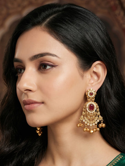 Gold Plated Designer Stylish Heavy Earrring for Women and Girls