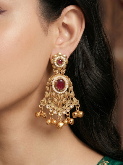 Gold Plated Designer Stylish Heavy Earrring for Women and Girls