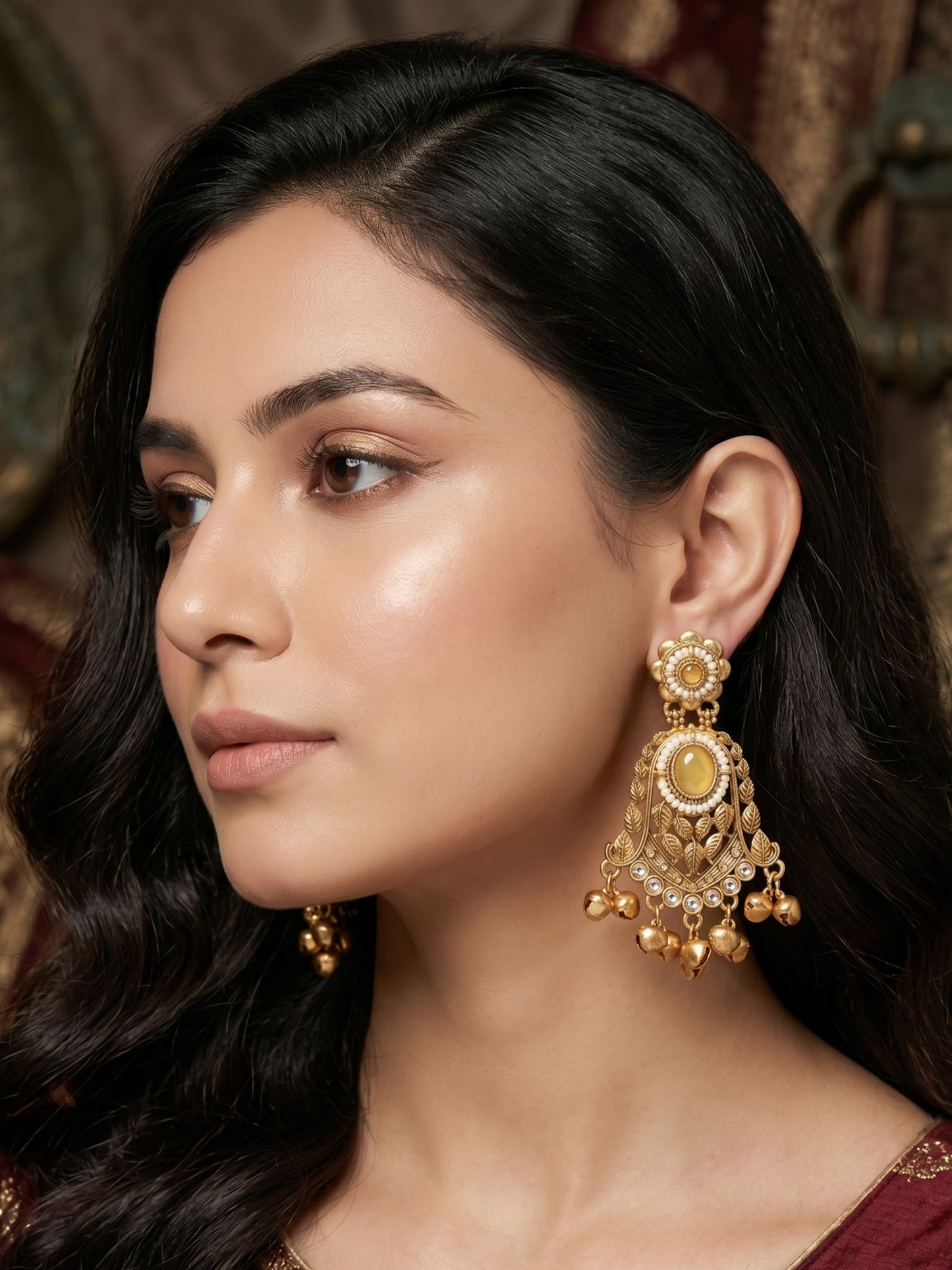 Gold Plated Designer Stylish Heavy Earrring for Women and Girls