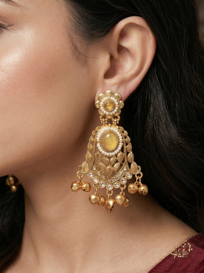 Gold Plated Designer Stylish Heavy Earrring for Women and Girls
