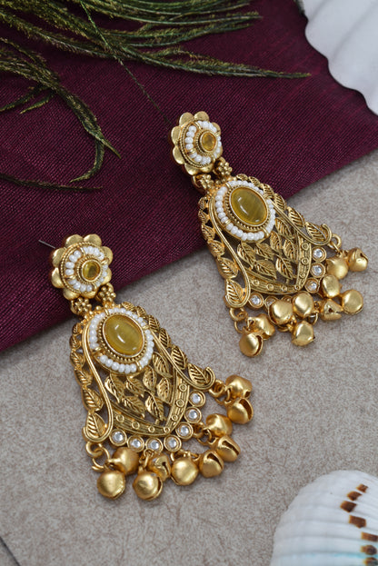 Gold Plated Designer Stylish Heavy Earrring for Women and Girls
